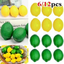 6/12pcs Artificial Faux Lemons Fake Fruit Yellow Lemon Kitchen Home Party Decor