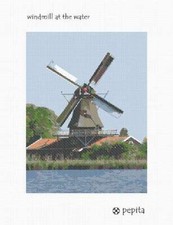 Windmill At The Water Needlepoint Kit or Canvas