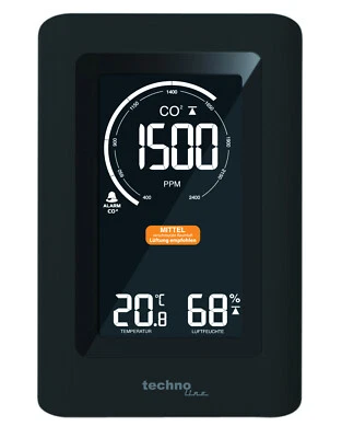Technoline WL1030 Co2 Messgerät,Luftgütemonitor,schwarz