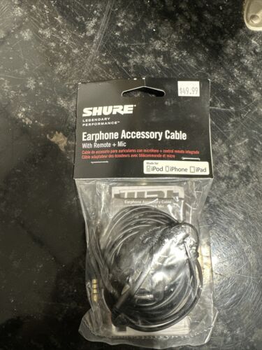 Shure Earphone Accessory Cable With Remote+Mic cbl-m+-K-EFS - Afbeelding 1 van 2