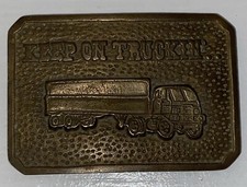 vintage Keep On Truckin' solid brass Truck Driver 70s 80s 564 Belt buckle