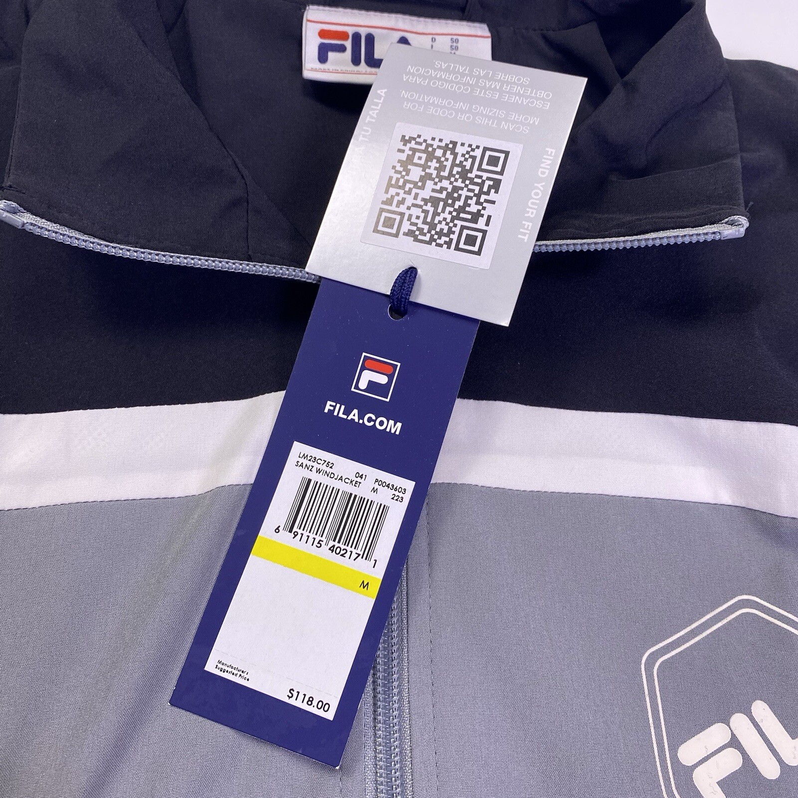 Giacca a vento Fila uomo Medium Sanz giacca zip attiva tennis calcio pista