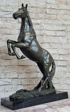 Massive Mustang Rearing Arabian Horse Wild Art Bronze Sculpture Statue Decor Art