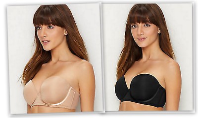 PARAMOUR MARVELOUS STRAPLESS T-SHIRT BRA Black or Beige 40DD or 42D