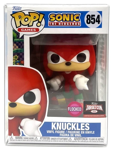 Funko Pop! Sonic The Hedgehog Knuckles Flocked #854 LE Exclusive with Protector