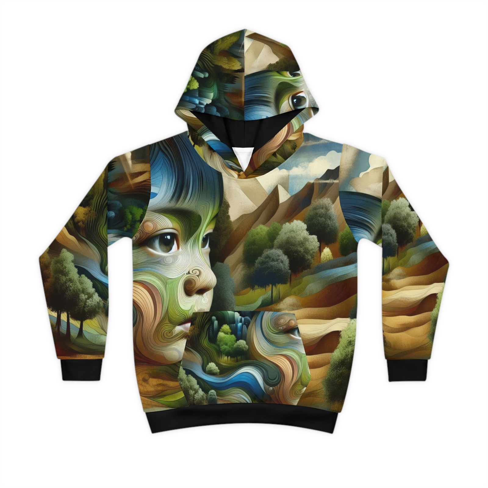 Children's Hoodie nature and child portrait art original designer shirt for kids