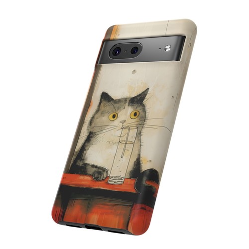 Cat Drinking Glass of Water - Phone Ink Cover Case for iPhone, Galaxy, Pixel - 第 159/281 張圖片