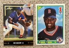 Mo Vaughn Rookie Lot (2 Cards) 1990 Score & 1991 Leaf Gold Rookies  RED SOX