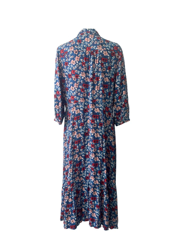 M&S Collection Maxi Shirt Dress Size 16 Womens EU44 Blue & Violet Mix Floral - Image 4 of 4