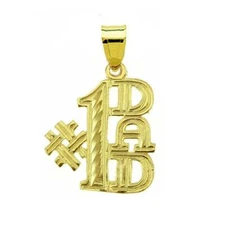 New 14k Gold # 1 Dad Pendant