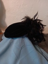 Vintage Black Feather Hat Including Hat Box