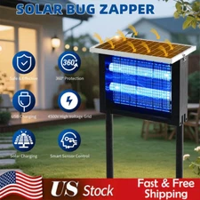 Solar Bug Zapper Outdoor Mosquito Zapper 4500V Waterproof Rechargeable Fly Zappe