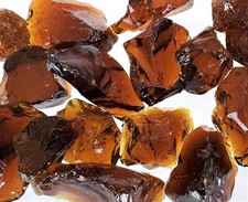 Crushed CRYSTAL AMBER Glass, 2 lbs, Large Size, for Tumbling or Decor