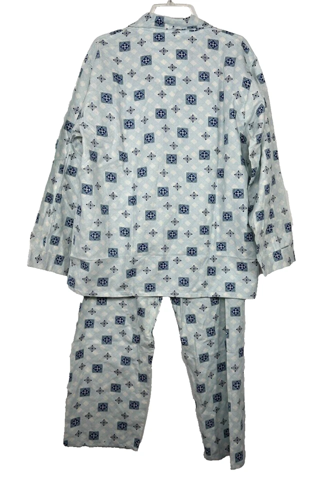 Conjunto de Pijama Masculino Vintage NOS Sanforized 100% Algodão Estampa Azul -C- - Imagem 4 de 4