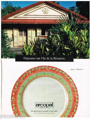 REKLAME WERBUNG 105 1992 ARCOPAL SERVICE Vallauris sur ILE DE LA REUNION