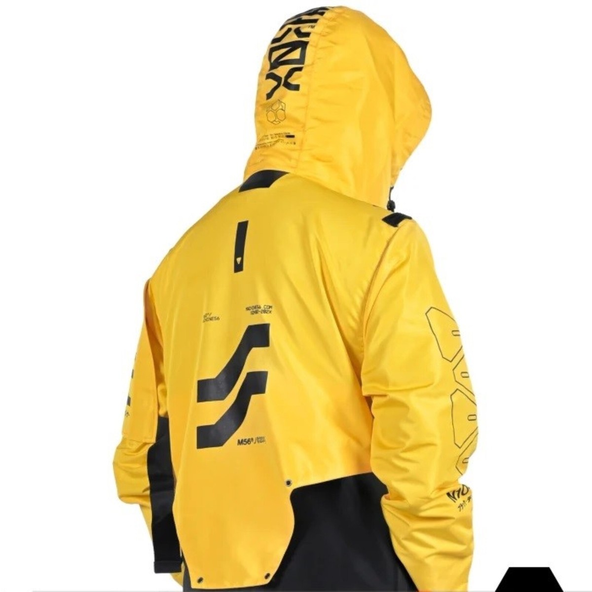 Men's Yellow on Black Light Weight Jacket Hoodie Full Zip