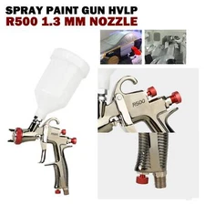 R500 LVLP Air Spray Gun Car Gravity Airbrush Painting Gun Kits 1.3mm Nozzlet3