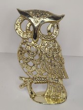 Vintage Torino Owl Earring Holder Gold Tone Pierced Earring Holder Stand 1970's