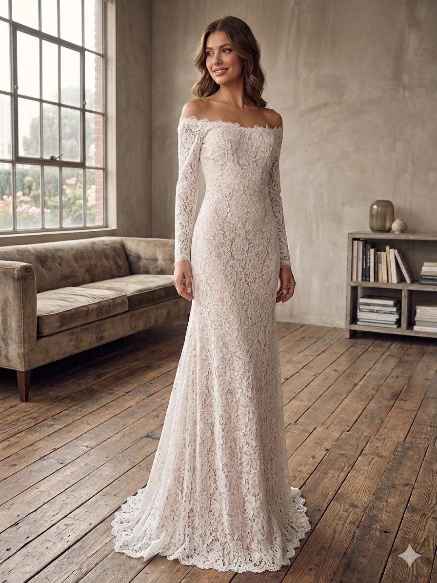 Full-Length Long Sleeve Mermaid & Trumpet Wedding Dresses for sale | eBay Full-Length Long Sleeve Mermaid & Trumpet Wedding Dresses for sale | eBay
