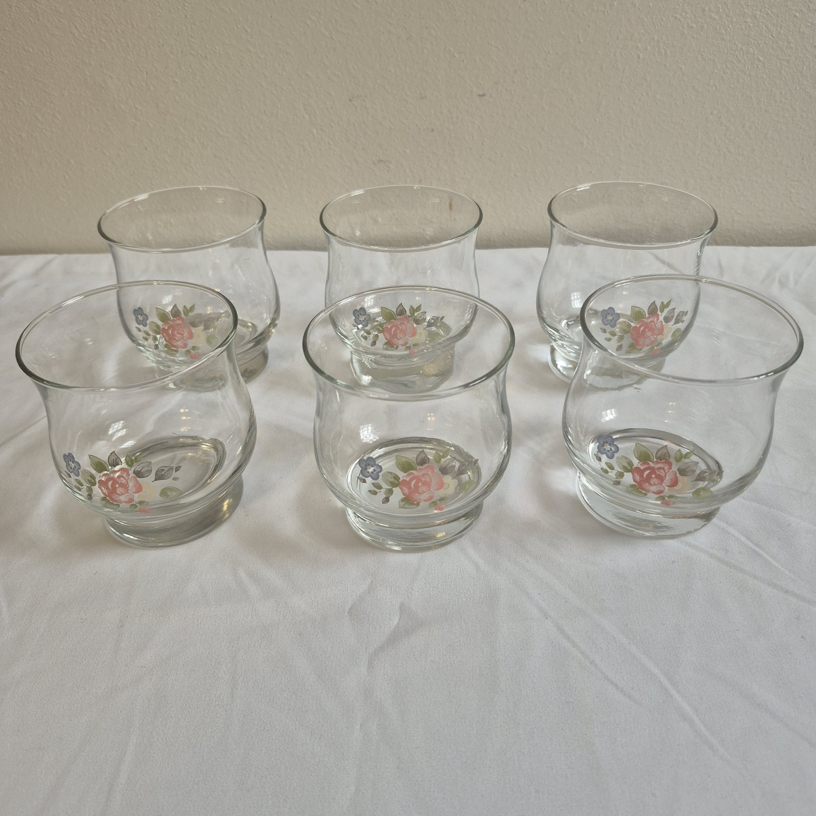 Of 6 Juice Rocks Glasses Libbey 9.5 Oz Perennials 3.5"