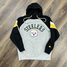 Vintage 90s Starter Pittsburgh Steelers Hoodie Sweatshirt L NFL