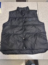LL Bean Puffer Vest Black Down Fill Snap Button Jacket Youth XL 18/20 Women  s L