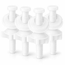 4 Sets Toilet Seat Screws, Including Plastic Bolts, Nuts and Washers, Durable...