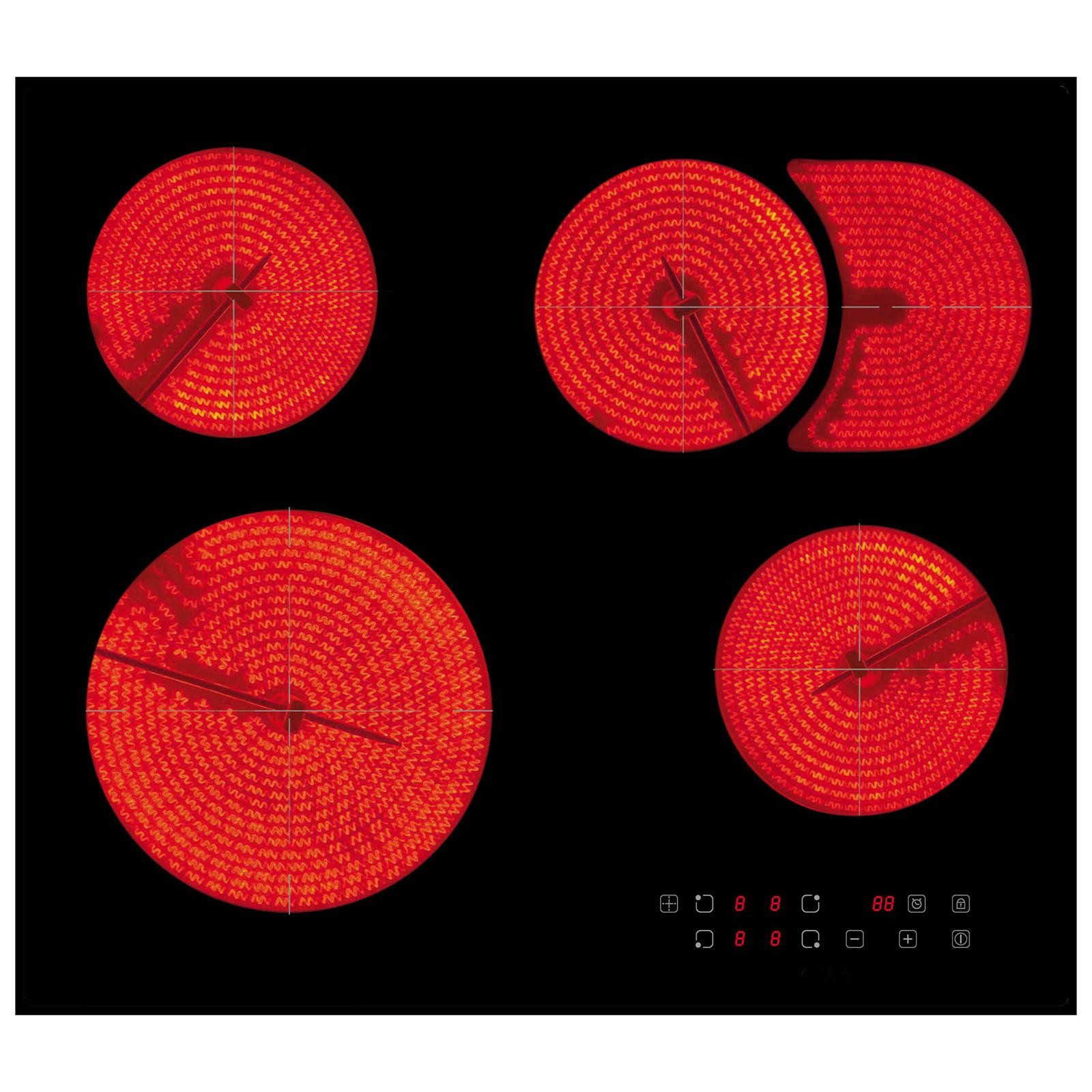 Oranier Kochfeld 60cm autark Glaskeramik Bräterzone Touch Control & 4 Kochzonen