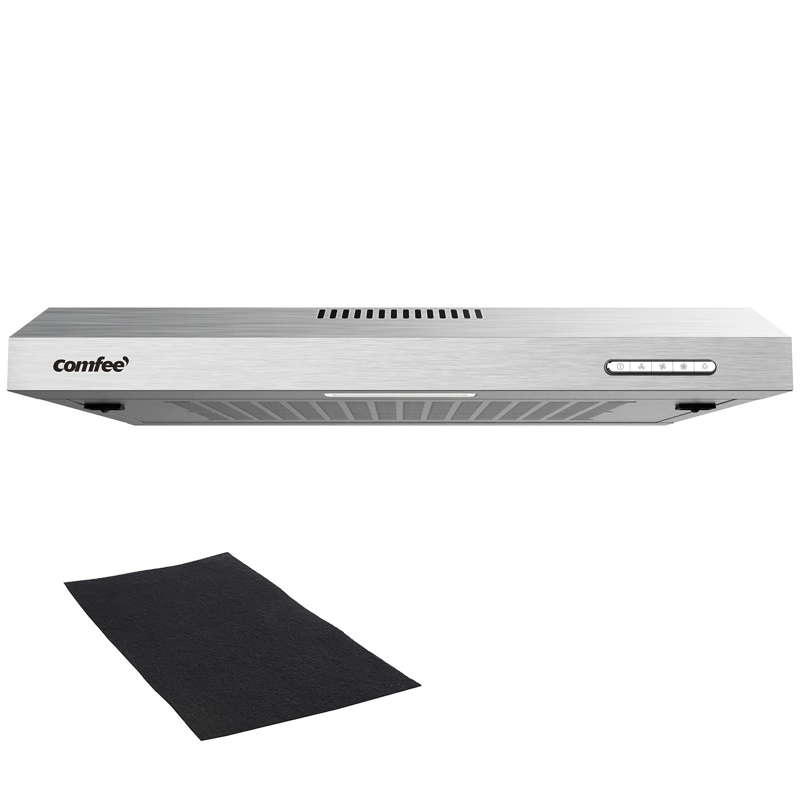 Cappa Aspirante Cucina 60cm Inox con Luce LED Sottopensile Classe B