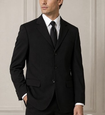 Vinci Men Black Suit Jacket, Sports Coat 3 Button 38S Made In Italy Preppy