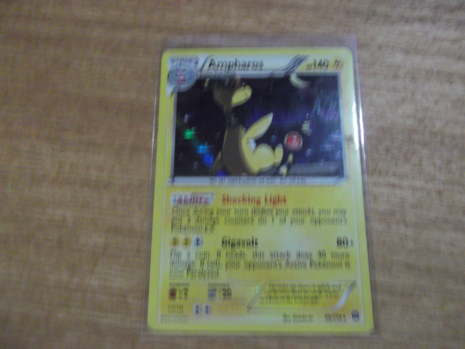 Pokemon Card Ampharos 40/114  XY Steam Siege Holo Foil Rare 2016 LP