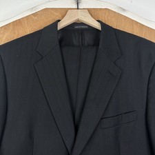 Alfani Suit Mens 44L Black Pinstripe 2 Button 100% Wool Pants 40x29 Flat Front