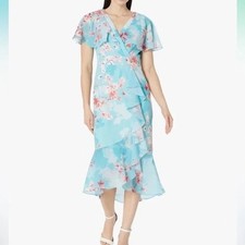 NWT Adrianna Papell Floral Printed Midi Dress - size 12