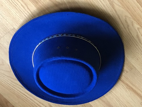 Cappello western cowgirl/cowboy ARLOP vintage in feltro blu taglia 58 - Foto 2 di 4