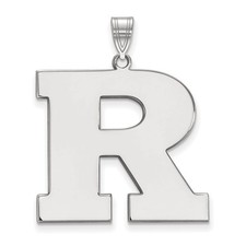 Sterling Silver LogoArt Rutgers University Letter R Extra Large Pendant