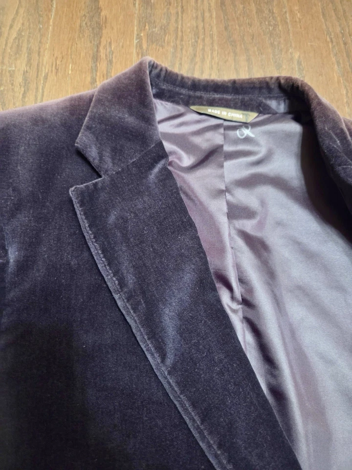 Merona Men’s Blue Sport Coat Cotton VELVET Jacket Formal PROM Wedding Blazer 44R - Image 3 of 4