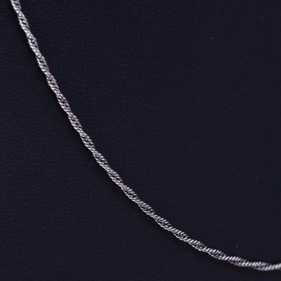 18  2mm, vintage Italian Sterling 925 silver twisted snake chain necklace