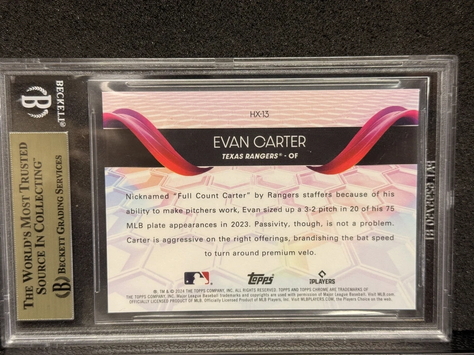 2024 Topps Chrome Evan Carter HELIX Rookie SSP BGS 9.5 RC Case Hit - Image 3 of 3