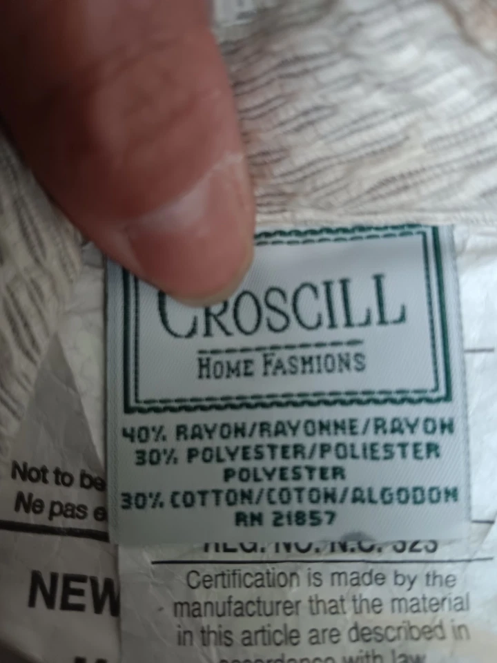 Edredom Croscill, 2 Std Shams Feito EUA Bronzeado Listra Larga Com Flores, Folhas - Imagem 4 de 4