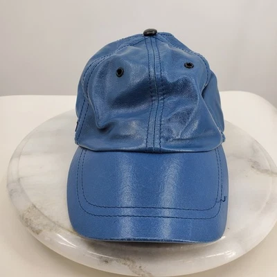 Vintage M Julian Wilsons Blue Genuine Leather Baseball Cap Hat L XL Y2K Street - Image 1 of 4