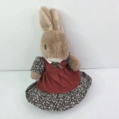 Emotions Mattel Toys Plush Stuffed Animal Rabbit Brown Floral Dress 13  1983