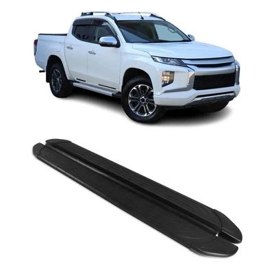 Marchepieds Latéraux pour Mitsubishi00 V 2015-2023 2Pcs Aluminium Noir - Photo 1/4