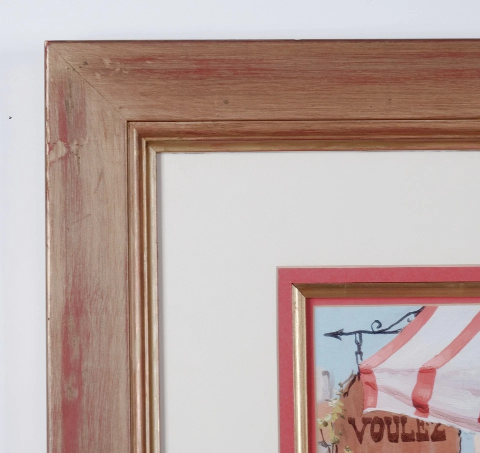 Viktor Shvaiko "Red Door" Screen Print France on Canvas Gilded Wooden Frame VG+ - Image 4 of 4