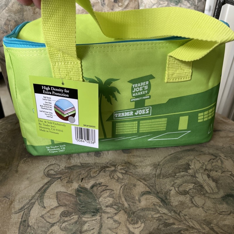 Trader Joe's Mini Insulated Lunch Bag Green 1.5 Gallon Cooler Tote Limited NEW