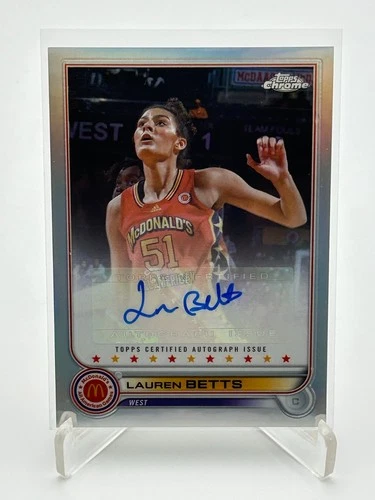Lauren Betts autograph card 2002 Topps Chrome McDonald's All American Refractor
