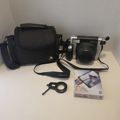 Fujifilm Instax Wide 300 Instant Film Camera Black & Silver  1 Box Film & Bag