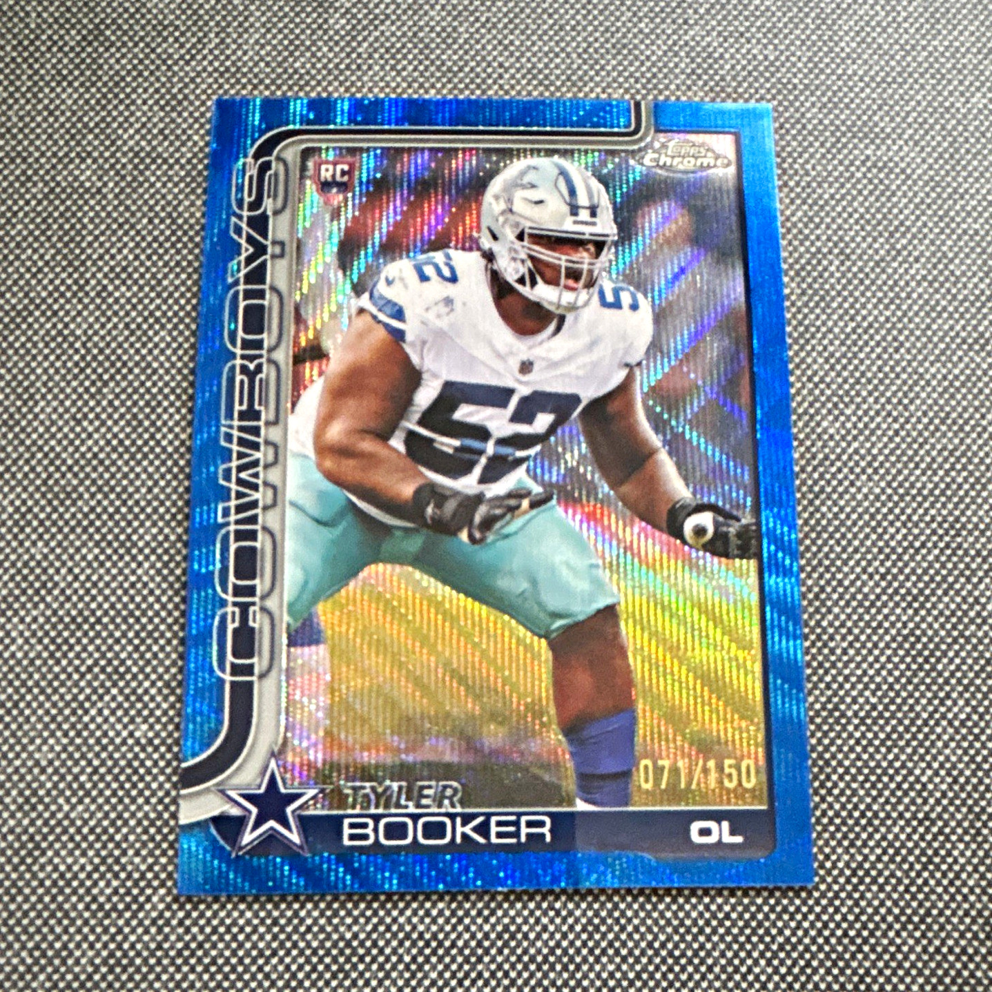 Topps Chrome 2025 Tyler Booker RC #381 Blue Wave Refractor /150 Cowboys