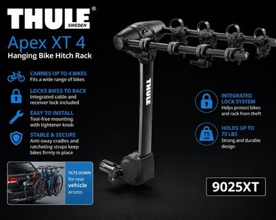 Thule Apex XT Hitch Rack - 4-Bike, 1-1/4'', 2'' Receiver, Black