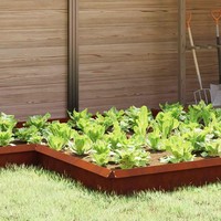 Schneckenzaun Rostig 13,5 X 13,5 X 25 Cm Wetterfeststahl