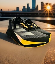 Adidas Adizero Boston 12 Running Sneakers Shoes Black Orange Women's Size 8